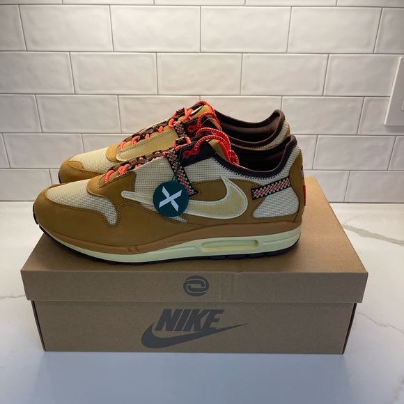 Nike Air Max 1 Travis Scott Catcus Jack Wheat Lemon Drop Size 14 Brand New - Picture 3 of 6
